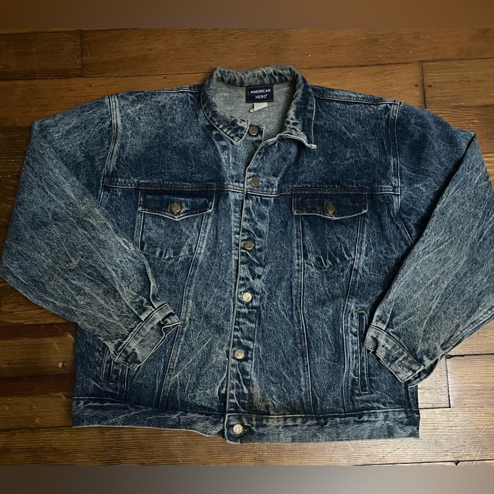 1990s Vintage Style American Hero Blue Denim Jacket